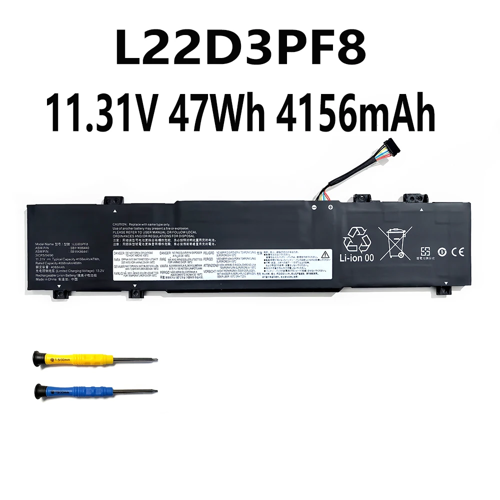 L22D3PF8 L22M3PF2 L22X3PF2 11.31V 47Wh 4156mAh Laptop Battery For Lenovo Ideapad Slim 3 14ABR8 14AMN8 14lAN8 15ABR8 free tools
L22D3PF8 L22M3PF2 L22X3PF2 11.31V 47Wh 4156mAh Laptop Battery For Lenovo Ideapad Slim 3 14ABR8 14AMN8 14lAN8 15ABR8 free tools