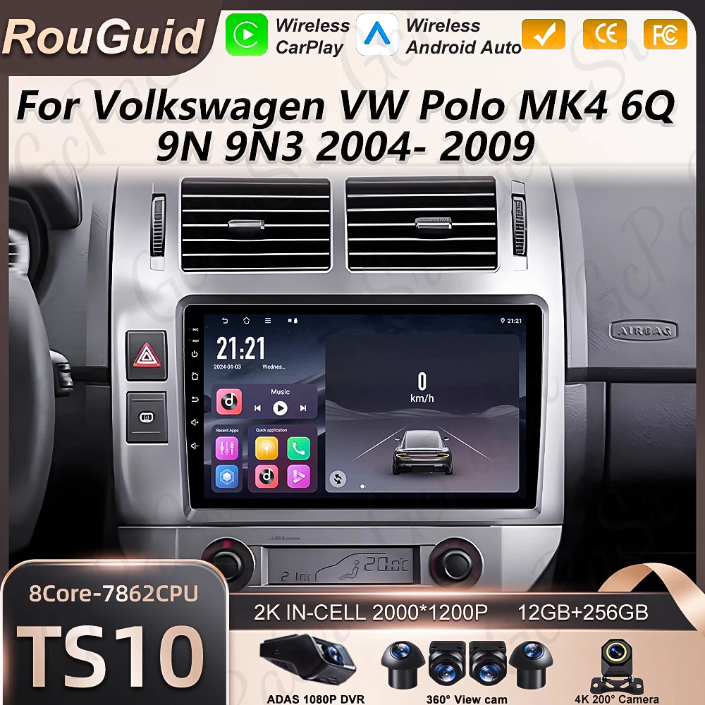 Car Radio Carplay For Volkswagen VW Polo MK4 6Q 9N 2004 2005 2006 2007 2008 2009 Auto Multimedia Player Stereo 2k Screen BT Wifi
Car Radio Carplay For Volkswagen VW Polo MK4 6Q 9N 2004 2005 2006 2007 2008 2009 Auto Multimedia Player Stereo 2k Screen BT Wifi