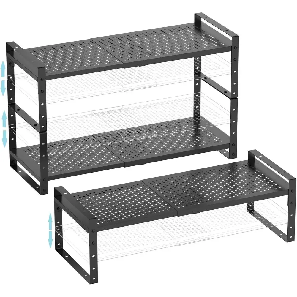 Stackable Metal Shoe Rack with Adjustable Shelves, 3-Pack Black, Medium Size for Pantry and Spice Storage
Stackable Metal Shoe Rack with Adjustable Shelves, 3-Pack Black, Medium Size for Pantry and Spice Storage