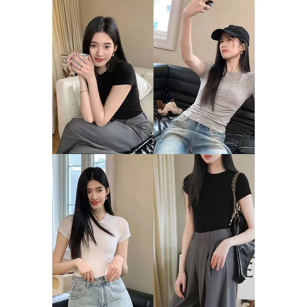 Y2K Sexy T-shirt Women Summer V-neck Tee Shirt Femme Solid Slim Short Sleeve Sport Fashion Tshirt Woman Clothes Crop Top Kpop
Y2K Sexy T-shirt Women Summer V-neck Tee Shirt Femme Solid Slim Short Sleeve Sport Fashion Tshirt Woman Clothes Crop Top Kpop