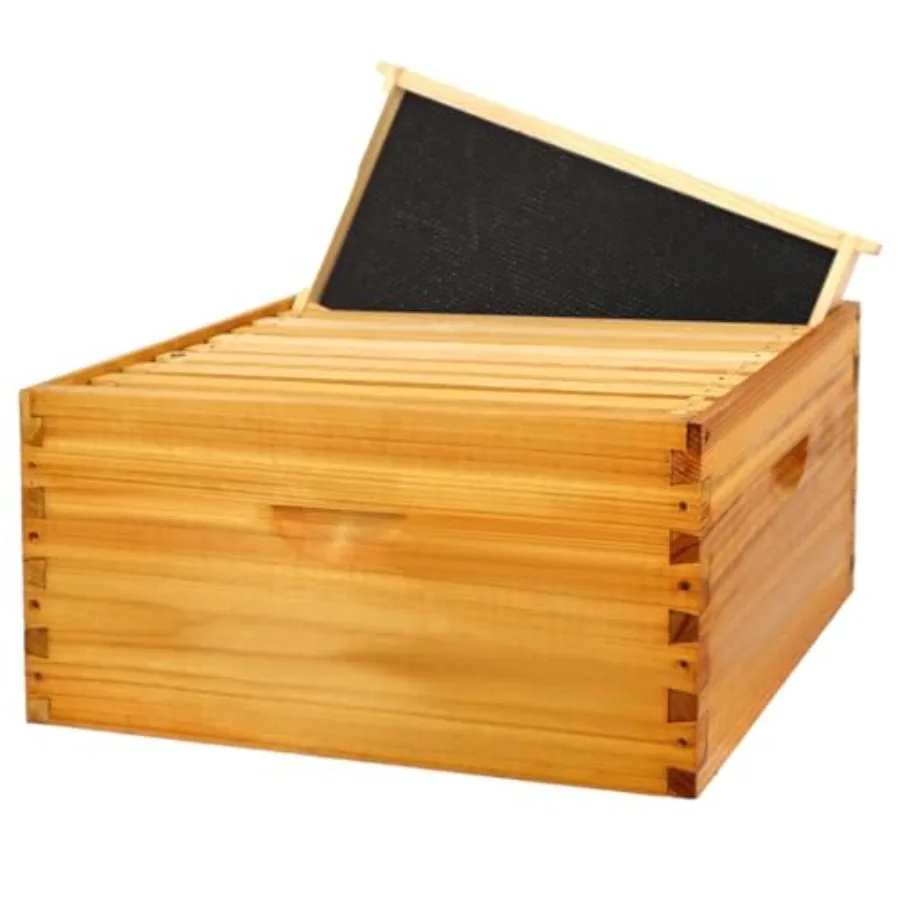 Beekeeping application: Langstroth deep brood box wood material natural color dipped in beeswax for durability and pest resista
Beekeeping application: Langstroth deep brood box wood material natural color dipped in beeswax for durability and pest resista