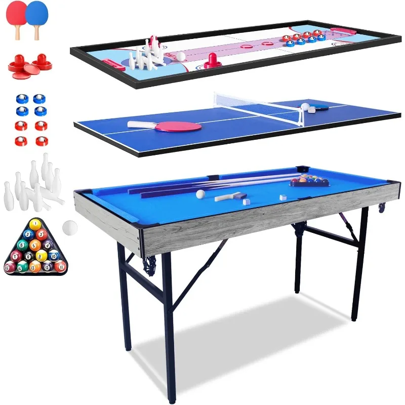 54" Upgrade Multi Game Table,5 in 1 Folding Portabel Games with Accessories,Ping Pong,Pool Billiard,Shuffleboard,Bowling,Hockey
54" Upgrade Multi Game Table,5 in 1 Folding Portabel Games with Accessories,Ping Pong,Pool Billiard,Shuffleboard,Bowling,Hockey