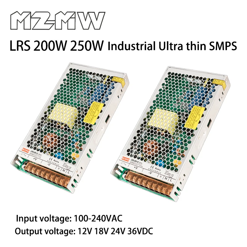 LRS Ultra-thin Switching Power Supply Series 200W 250W AC To DC 100-240VAC 12V 18V 24V 36VDC Industrial Transformers SMPS
LRS Ultra-thin Switching Power Supply Series 200W 250W AC To DC 100-240VAC 12V 18V 24V 36VDC Industrial Transformers SMPS