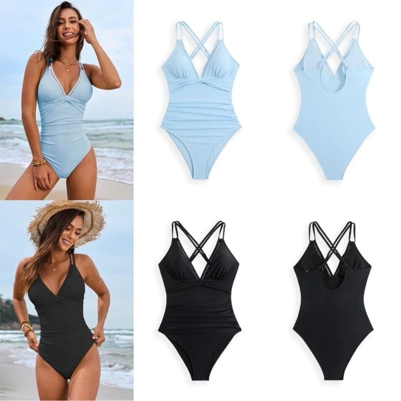A0KA Womens V-Neck Swimwear Ladies 1 Bathing Suit Push Up Swimsuit Female Double Straps Swimming Suit for Beachwear
A0KA Womens V-Neck Swimwear Ladies 1 Bathing Suit Push Up Swimsuit Female Double Straps Swimming Suit for Beachwear