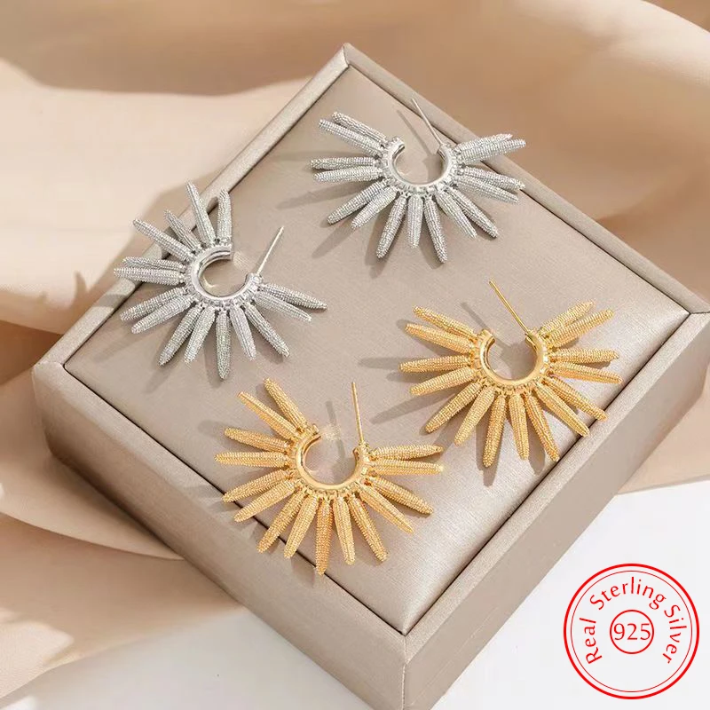Solid 925 Sterling Silver Jewelry Original Fashion Sun Flower Stud Earrings For Woman FQL25020
Solid 925 Sterling Silver Jewelry Original Fashion Sun Flower Stud Earrings For Woman FQL25020