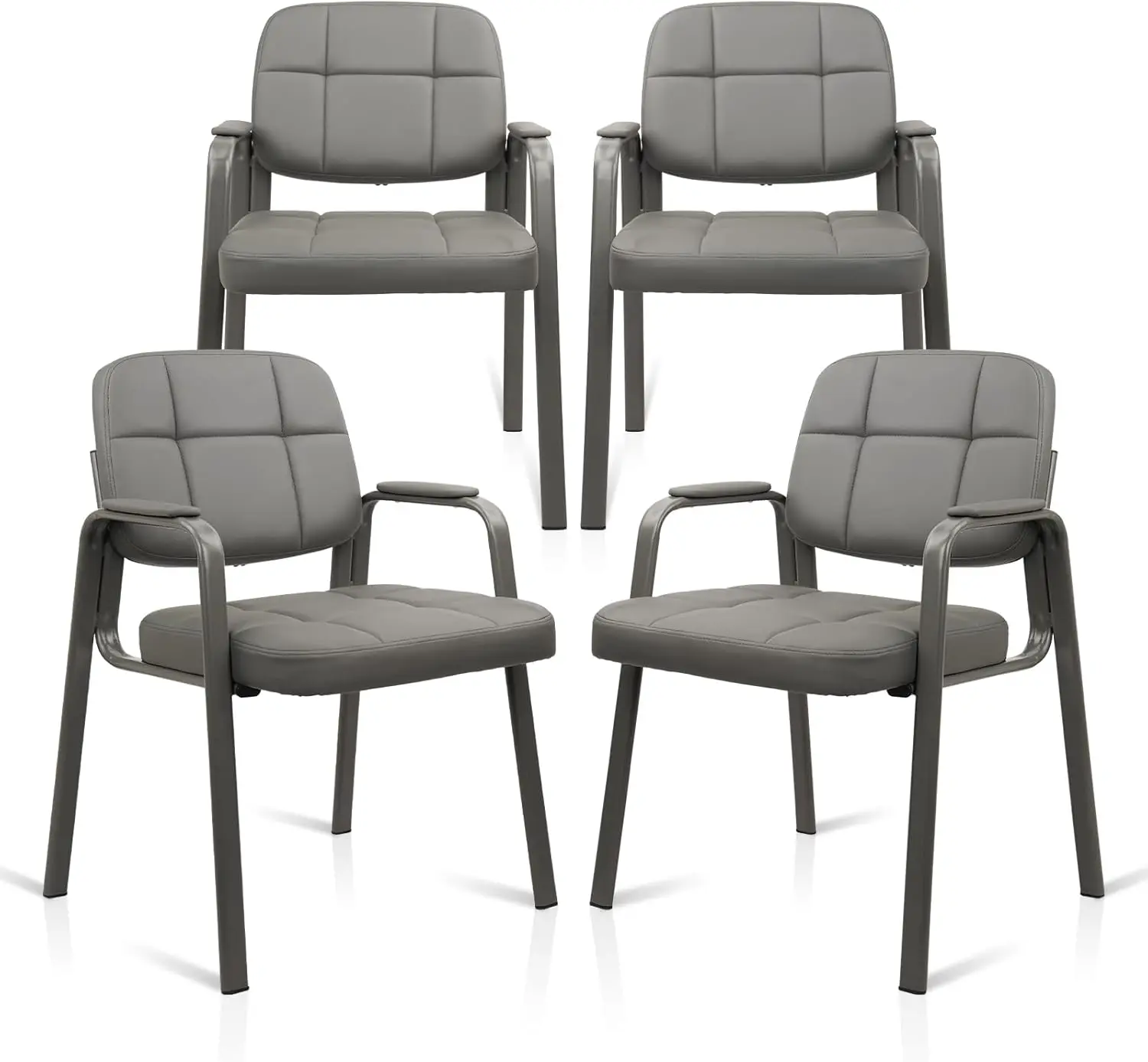 Waiting Room Guest Chair with Bonded Leather Padded Arm Rest for Office Reception and Conference Desk Grey 4 Pack
Waiting Room Guest Chair with Bonded Leather Padded Arm Rest for Office Reception and Conference Desk Grey 4 Pack