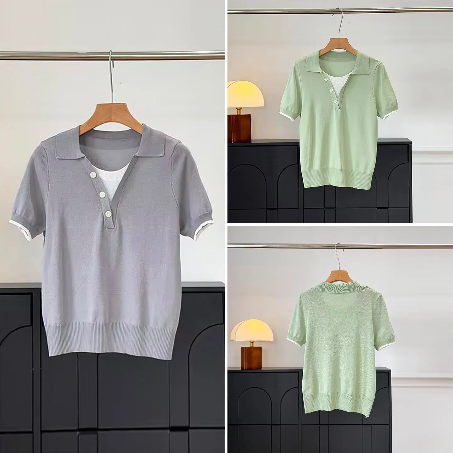 Fashionable Neck Half Open Knitted Shirt Short Sleeve Spring 2026 Women's Clothing Versatile Quality European Style Loos...
Fashionable Neck Half Open Knitted Shirt Short Sleeve Spring 2026 Women's Clothing Versatile Quality European Style Loos...