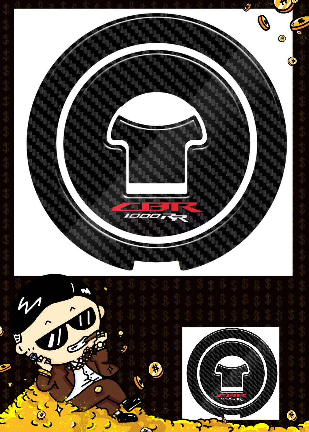 3D Carbon-look Motorcycle Fuel Gas Cap Protector Decals For Honda CBR1000 CBR1000RR CBR 1000 RR 2004-2013 2005 2006 2007 2009
3D Carbon-look Motorcycle Fuel Gas Cap Protector Decals For Honda CBR1000 CBR1000RR CBR 1000 RR 2004-2013 2005 2006 2007 2009