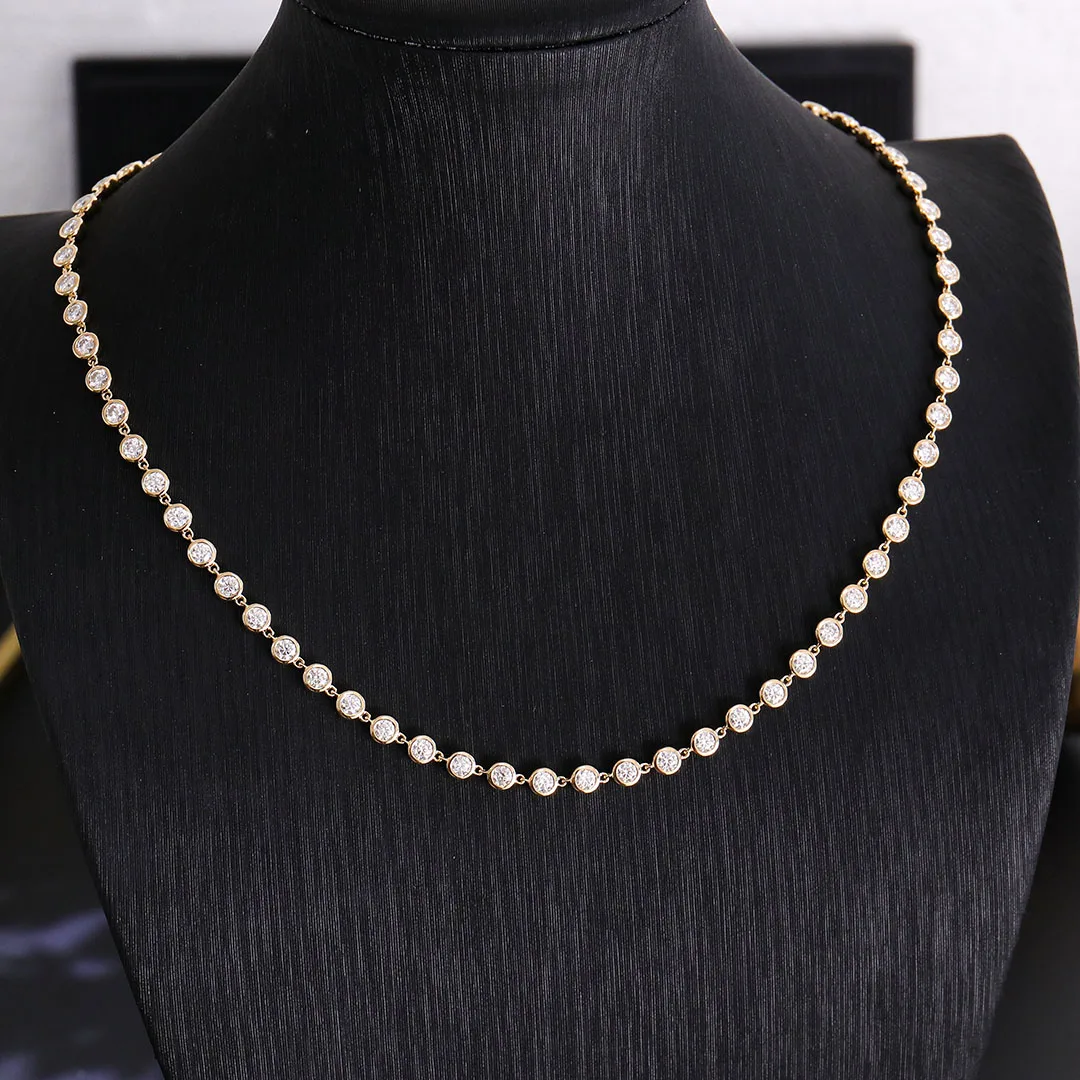 Provence custom 10K/14K gold bead necklaces round cut lab diamond tennis necklaces for women custom classic shiny birthday gifts
Provence custom 10K/14K gold bead necklaces round cut lab diamond tennis necklaces for women custom classic shiny birthday gifts