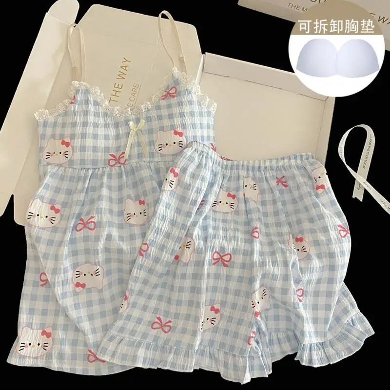 Set Sexy Women Summer Pajamas Sleeveless Sleepwear Trousers Sets Short Sleeve Sleepwear Women's Pajama Sleeping Sleep Lounge
Set Sexy Women Summer Pajamas Sleeveless Sleepwear Trousers Sets Short Sleeve Sleepwear Women's Pajama Sleeping Sleep Lounge