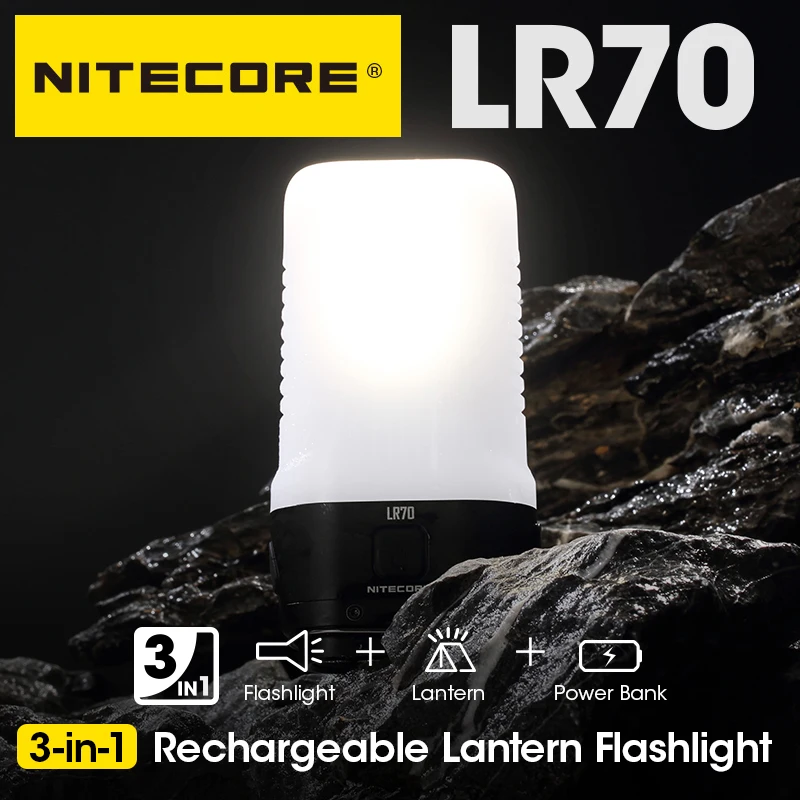 Nitecore LR70 Multifunction 3000 Lumen Camping Super Bright Flashlight 360° All-Round Tent Light
Nitecore LR70 Multifunction 3000 Lumen Camping Super Bright Flashlight 360° All-Round Tent Light