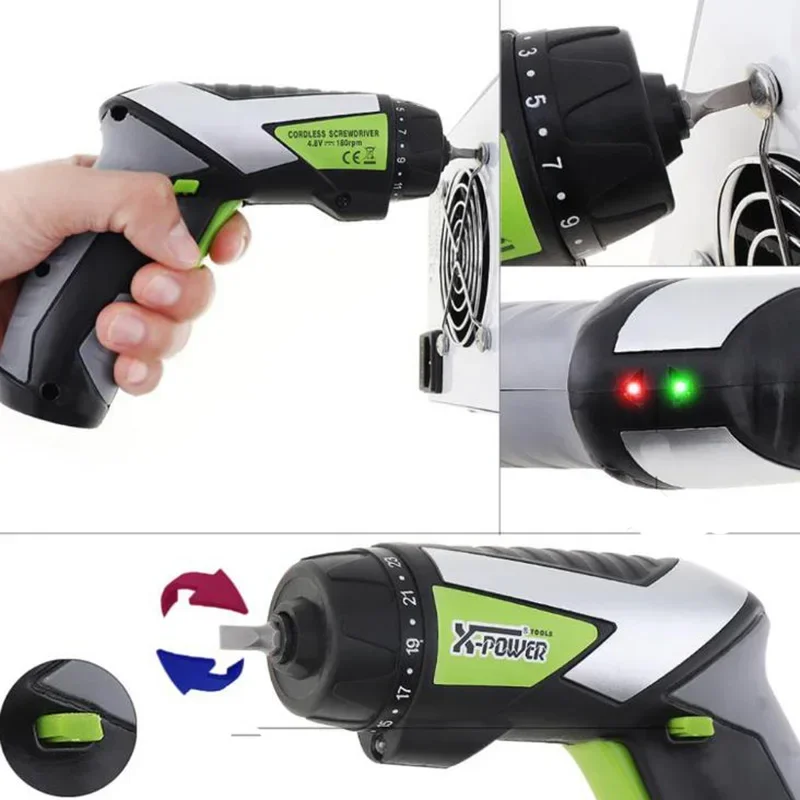 4.8V Power Drill Tool LED Lightig Electric Screwdriver Cordless Drills Rechargeable Battery Screw Rotary 20 in 1 23 Gear Torque
4.8V Power Drill Tool LED Lightig Electric Screwdriver Cordless Drills Rechargeable Battery Screw Rotary 20 in 1 23 Gear Torque