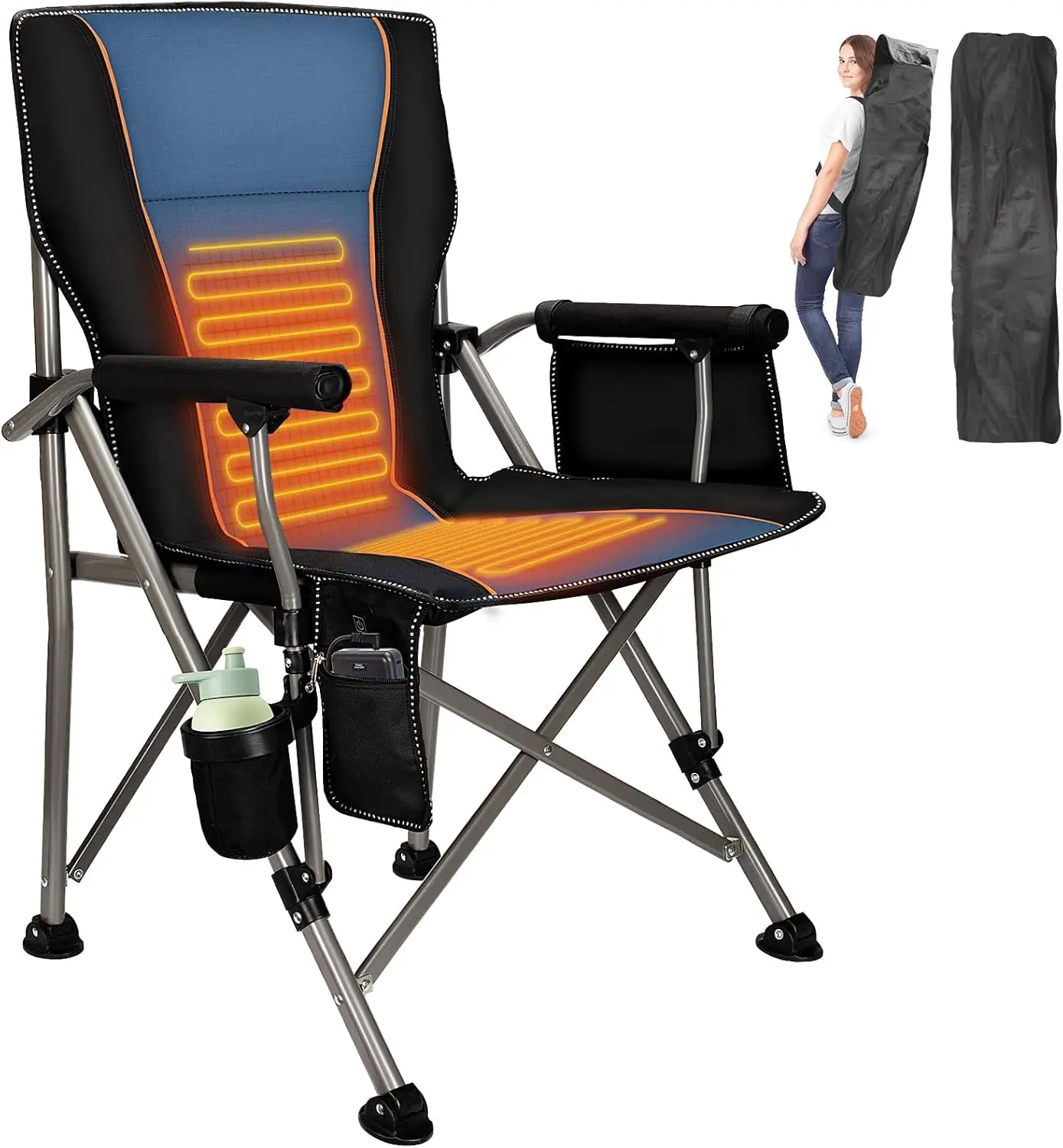 Heated Camping Chair with 20,000 mAh Battery, 500 Mins Heat, 500 lbs Capacity Folding Chair for Winter Camping
Heated Camping Chair with 20,000 mAh Battery, 500 Mins Heat, 500 lbs Capacity Folding Chair for Winter Camping