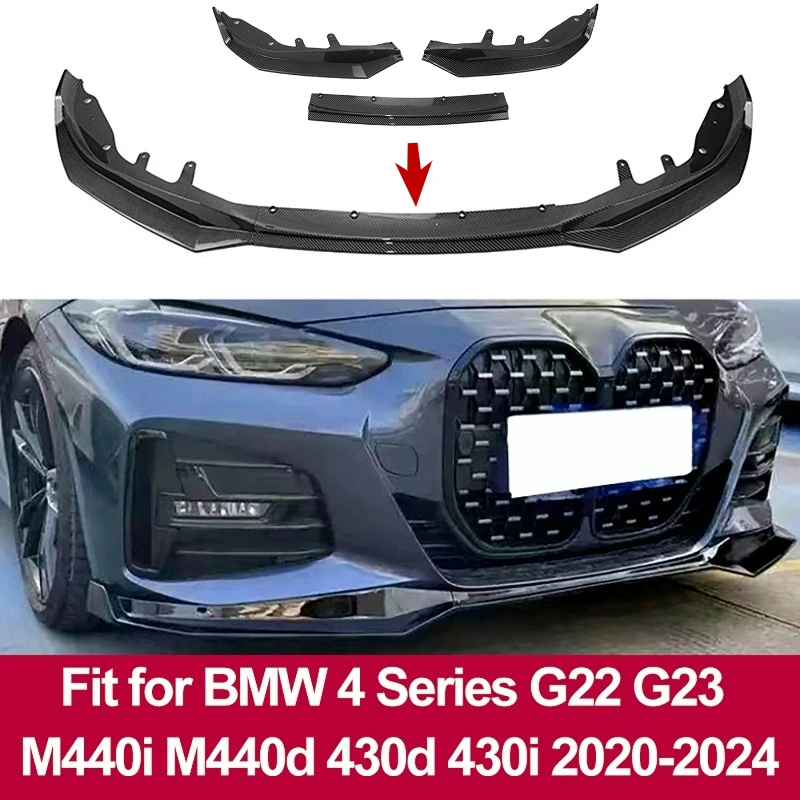 3pcs/set Front Bumper Lip Spoiler Splitter Diffuser Kit for BMW 4 Series G22 G23 M440i M440d 430d 430i 2020-2024
3pcs/set Front Bumper Lip Spoiler Splitter Diffuser Kit for BMW 4 Series G22 G23 M440i M440d 430d 430i 2020-2024