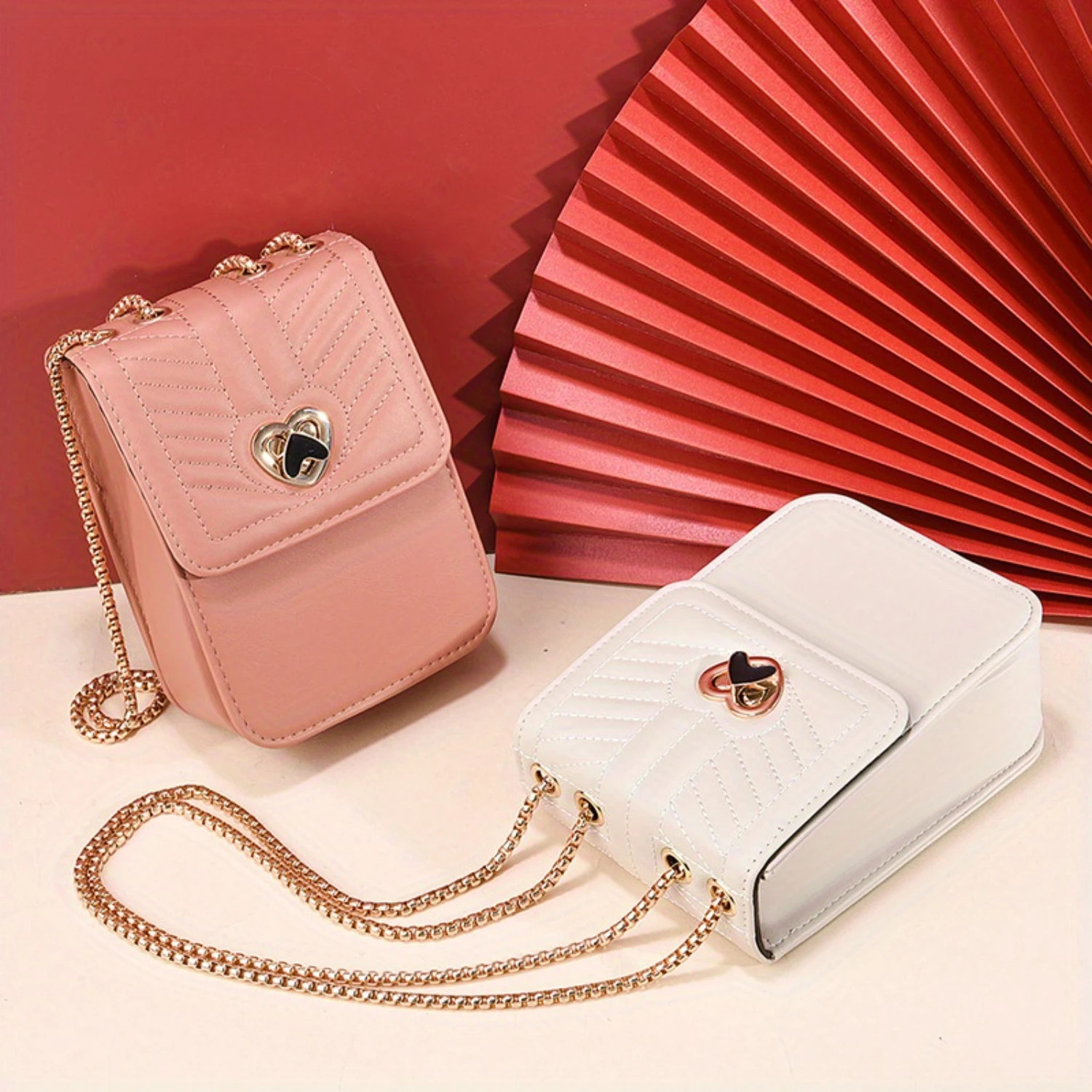 Mini Crossbody Bag PU Leather, Chain Strap Small Square Phone Purse, Elegant Shoulder
Mini Crossbody Bag PU Leather, Chain Strap Small Square Phone Purse, Elegant Shoulder