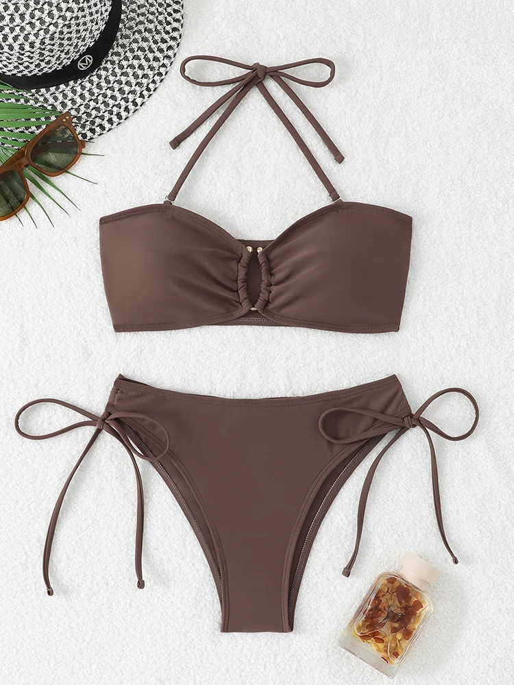 2026 Women High Waist Knotted Bandeau Push Up Bikini Set Brazilian Two Piece Beach Bathing Swimsuit
2026 Women High Waist Knotted Bandeau Push Up Bikini Set Brazilian Two Piece Beach Bathing Swimsuit