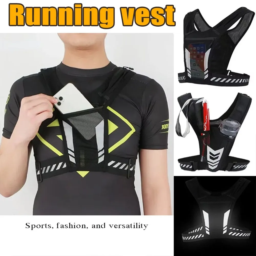 Large Capacity Reflective Running Vest Hydration Pack With Phone Pocket For Cycling Night Running Outdoor Sports Men Women
Large Capacity Reflective Running Vest Hydration Pack With Phone Pocket For Cycling Night Running Outdoor Sports Men Women
