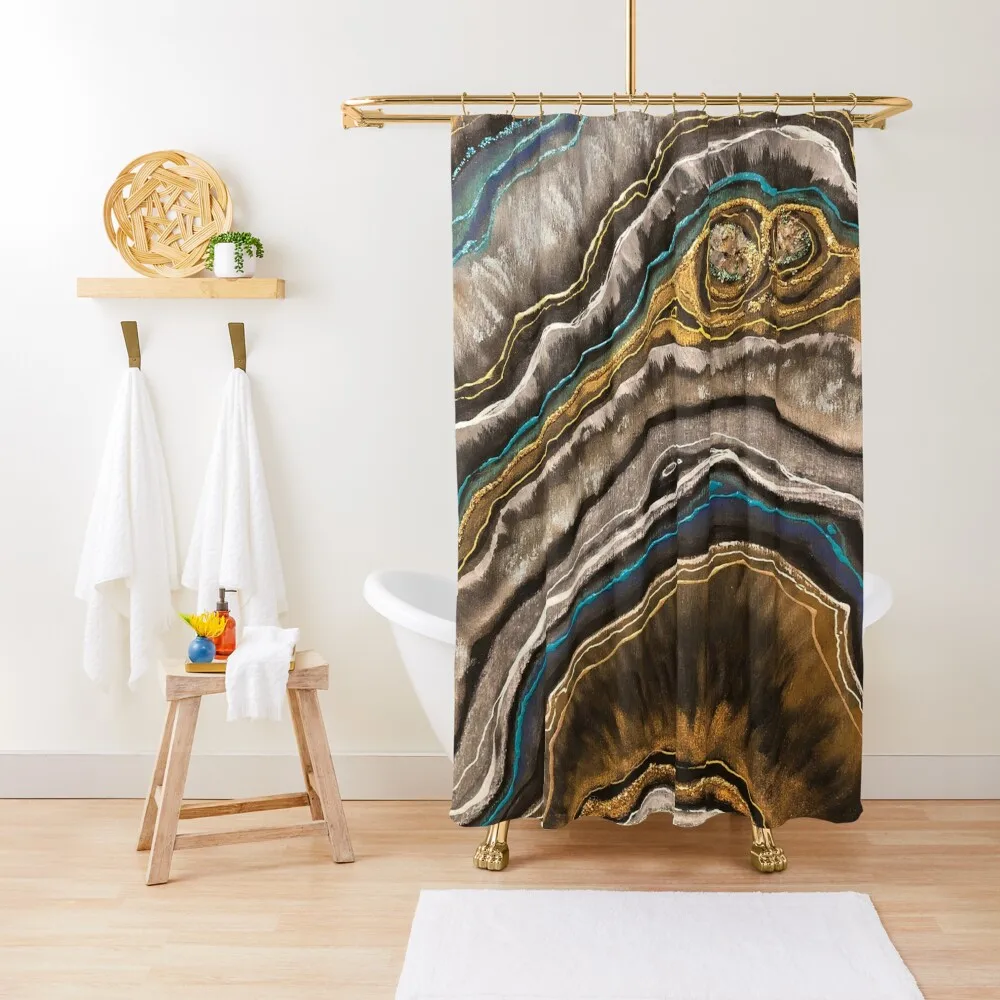 Galaxy Gold Geode / Art Painting / Turquoise Agate / Earthy Crystals Shower Curtain Waterproof Shower Elegant Bathroom Curtain
Galaxy Gold Geode / Art Painting / Turquoise Agate / Earthy Crystals Shower Curtain Waterproof Shower Elegant Bathroom Curtain