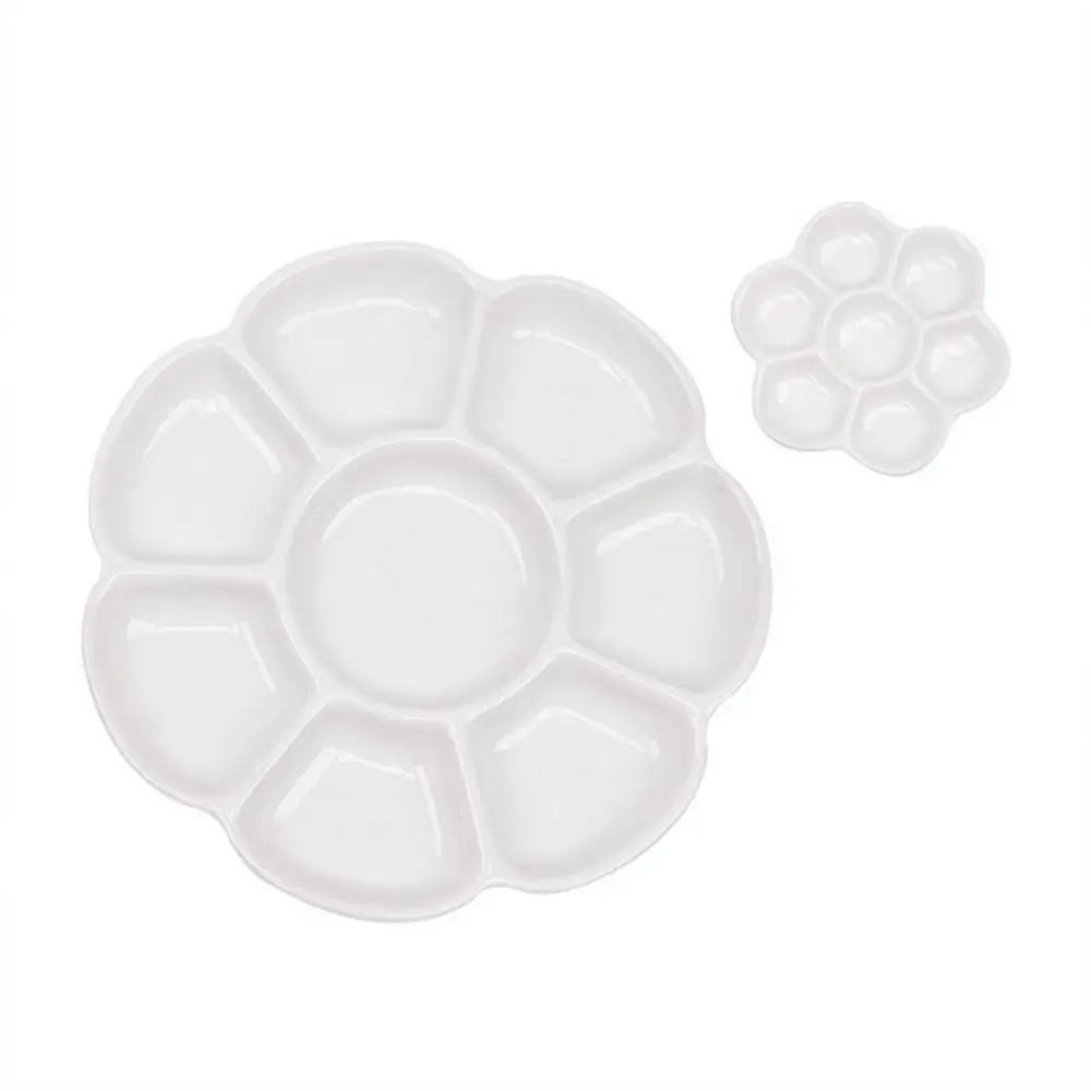 Портативная керамическая палитра для красок на 6/7/8/9 ячеек, белая фарфоровая палитра в форме цветка, прочный лоток для красок, товары для творчества
Портативная керамическая палитра для красок на 6/7/8/9 ячеек, белая фарфоровая палитра в форме цветка, прочный лоток для красок, товары для творчества