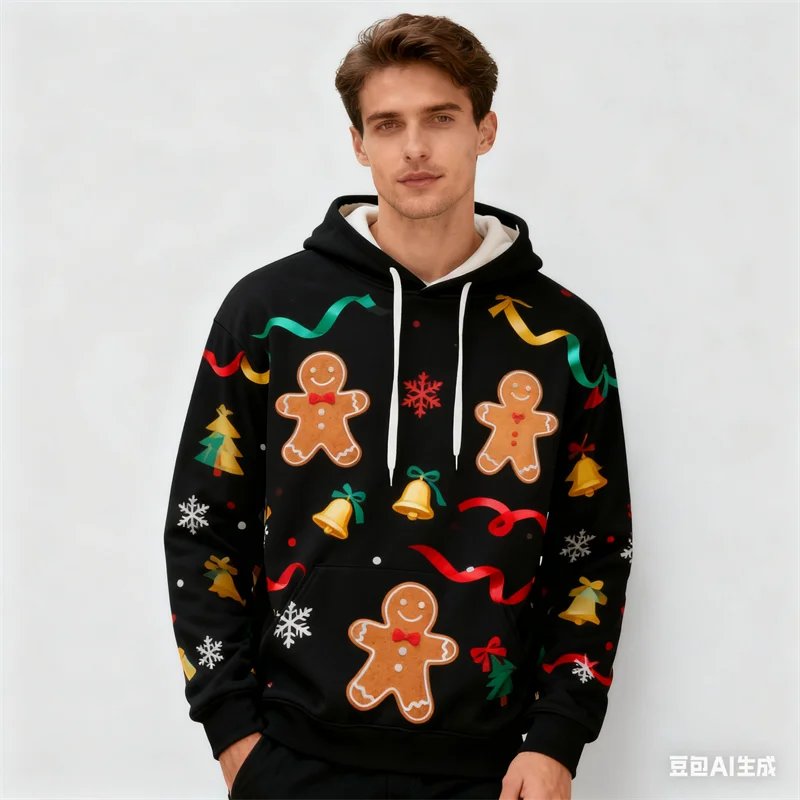 3D Gingerbread Print Men's Hoodies Fashion Christmas Elk Graphic Pullover Loose Leisure X'mas Carnival Party Sweatshirts Clothes
3D Gingerbread Print Men's Hoodies Fashion Christmas Elk Graphic Pullover Loose Leisure X'mas Carnival Party Sweatshirts Clothes