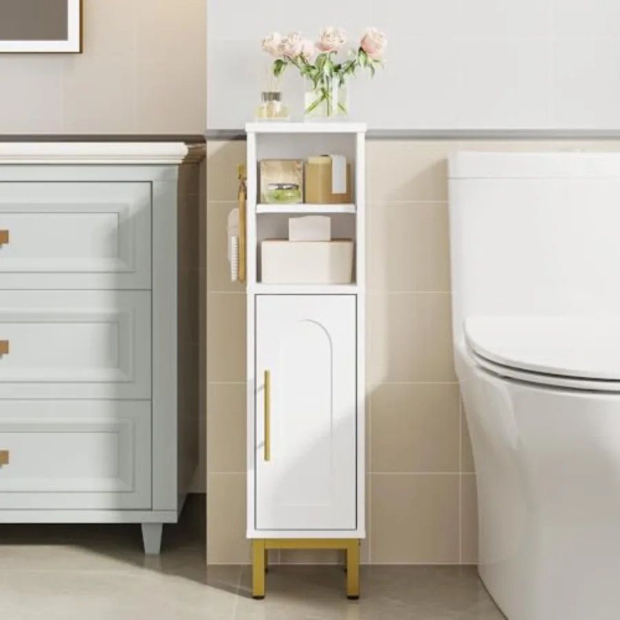Bathroom Storage Cabinet, Corner Floor Cabinet with Door and Shelves, 2Hooks, Small Narrow Storage Organizer, Toilet Paper Cabi
Bathroom Storage Cabinet, Corner Floor Cabinet with Door and Shelves, 2Hooks, Small Narrow Storage Organizer, Toilet Paper Cabi