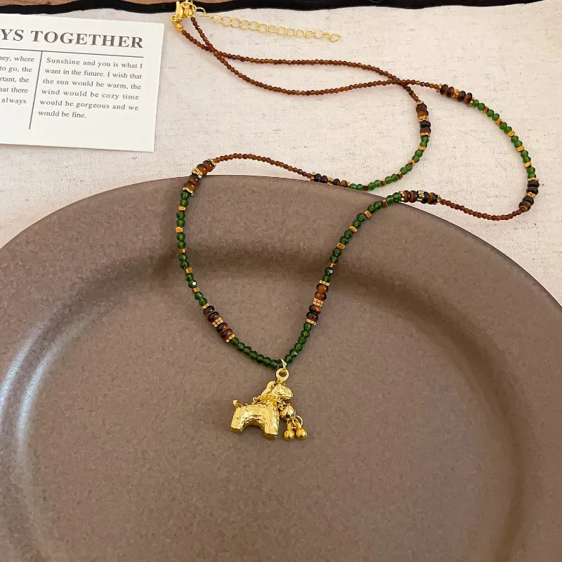 Minar Korea Mix Color Natural Stone Tiger Eyes Beads Cartoon Horse Pendant Necklaces for Women Real Gold Plated Copper Chokers
Minar Korea Mix Color Natural Stone Tiger Eyes Beads Cartoon Horse Pendant Necklaces for Women Real Gold Plated Copper Chokers