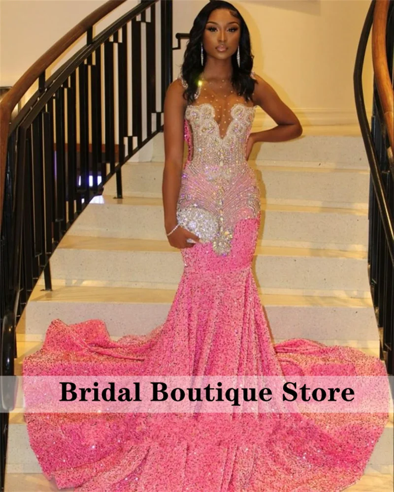 Sparkly Pink Long Prom Dress 2024 For Black Girls Beads Rhinestones Sequins Gown Evening Gowns Birthday Party Robe Customized
Sparkly Pink Long Prom Dress 2024 For Black Girls Beads Rhinestones Sequins Gown Evening Gowns Birthday Party Robe Customized