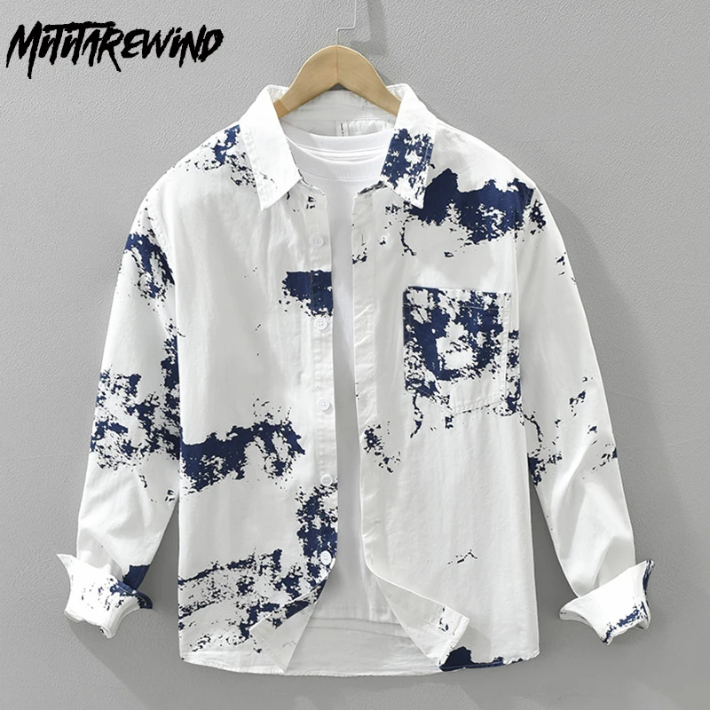 Японские модные рубашки с принтом, мужские весенне-летние новые мужские рубашки с длинным рукавом, уличная одежда, повседневный топ из чистого хлопка, молодежная одежда
Японские модные рубашки с принтом, мужские весенне-летние новые мужские рубашки с длинным рукавом, уличная одежда, повседневный топ из чистого хлопка, молодежная одежда