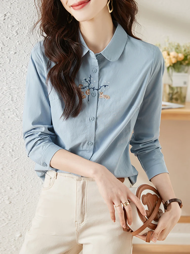 New Chinese Sle Embroidered Collar Long Sve Women's irt Spring Faion Versatile Ele Aosphere Spring 2026
New Chinese Sle Embroidered Collar Long Sve Women's irt Spring Faion Versatile Ele Aosphere Spring 2026