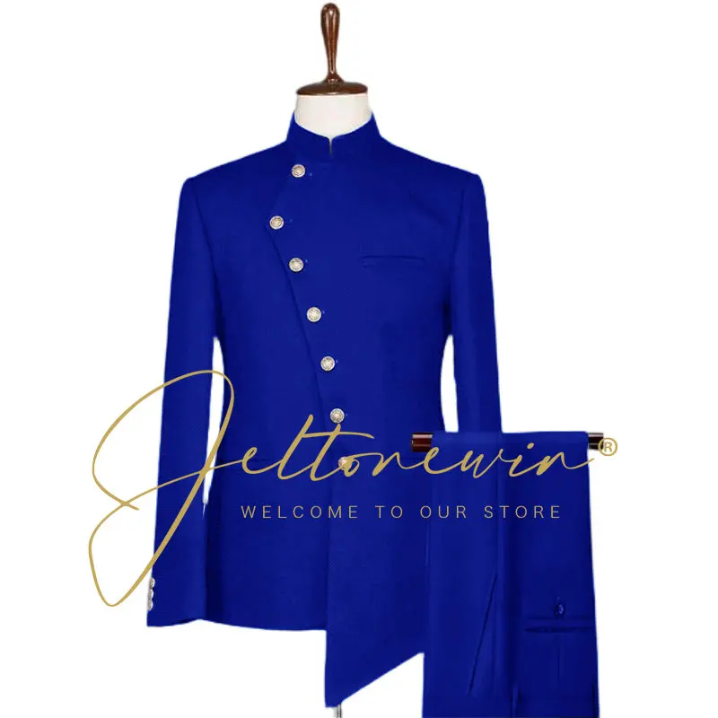 Classic Royal Blue Men's Suits Tailored 2 Pieces Blazer Pants Double Breasted Stand Lapel Wedding Tuxedos Custom Made
Classic Royal Blue Men's Suits Tailored 2 Pieces Blazer Pants Double Breasted Stand Lapel Wedding Tuxedos Custom Made