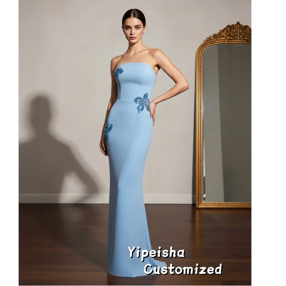 Роскошные небесно-голубые платья для выпускного вечера по индивидуальному заказу, винтажное вечернее платье без бретелек в Дубае, вечернее платье с вышивкой, Саудовская Аравия
Роскошные небесно-голубые платья для выпускного вечера по индивидуальному заказу, винтажное вечернее платье без бретелек в Дубае, вечернее платье с вышивкой, Саудовская Аравия