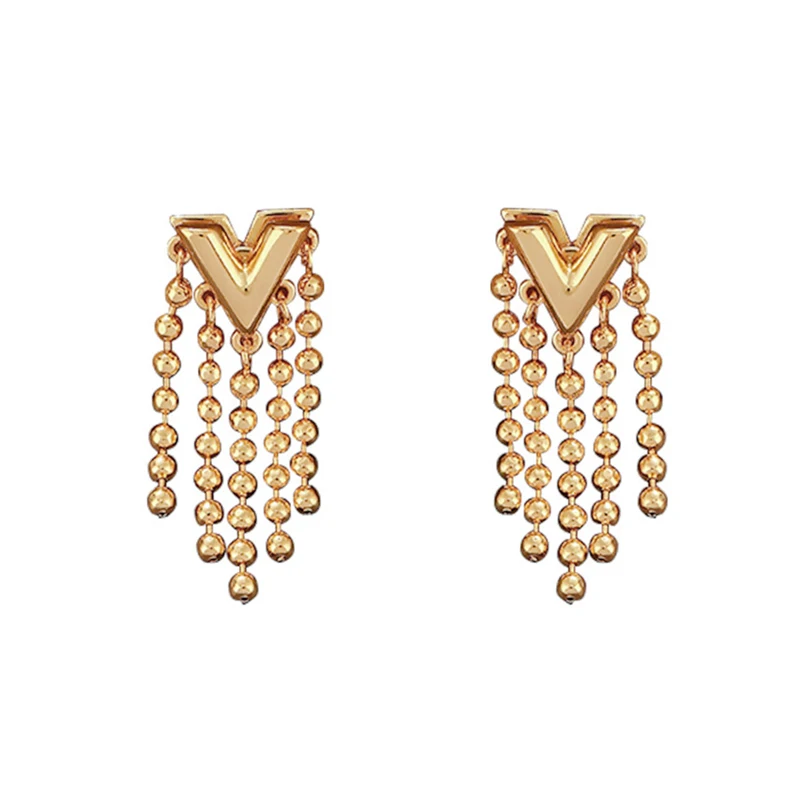 925 silver needle high-end V-shaped stud earrings temperament, a two-wear earring tassel light luxury design sense women
925 silver needle high-end V-shaped stud earrings temperament, a two-wear earring tassel light luxury design sense women