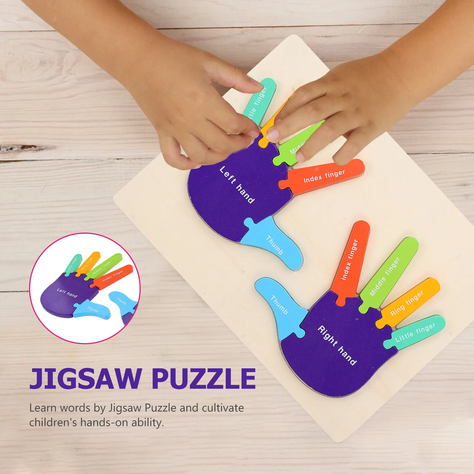 1Set Wooden Puzzle 3D Cartoon Hand Shaped Educational Early Learning Cognitive Interactive Puzzle for Toddlers Ages
1Set Wooden Puzzle 3D Cartoon Hand Shaped Educational Early Learning Cognitive Interactive Puzzle for Toddlers Ages