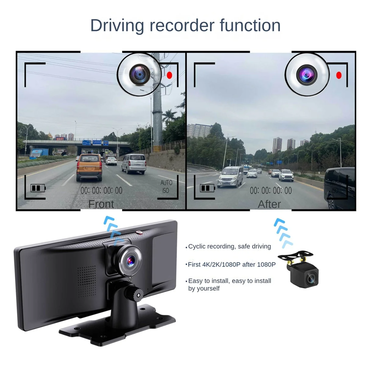 Car Wireless CarPlay Screen, Portable 10.26-Inch IPS Android Auto Wireless Car Screen, Driving Recorder with Camera
Car Wireless CarPlay Screen, Portable 10.26-Inch IPS Android Auto Wireless Car Screen, Driving Recorder with Camera