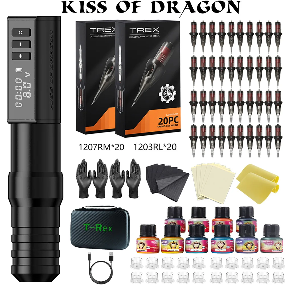 Набор для татуировки Kiss Of Dragon, беспроводная тату-машинка, комплект перманентного макияжа, тату-машинка, ручка, 40 шт., картриджи для татуировки
Набор для татуировки Kiss Of Dragon, беспроводная тату-машинка, комплект перманентного макияжа, тату-машинка, ручка, 40 шт., картриджи для татуировки