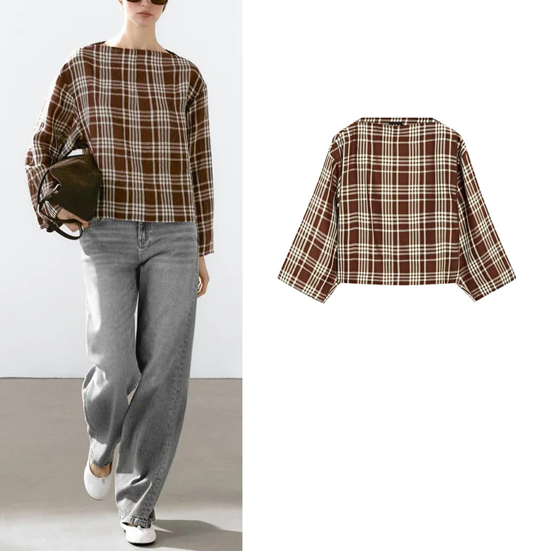 Ele Plaid Long Sve irt Casual Commute Sle Loose Fit round Ne Polyester Fiber 2025 Summer New Arrival Women's irt
Ele Plaid Long Sve irt Casual Commute Sle Loose Fit round Ne Polyester Fiber 2025 Summer New Arrival Women's irt