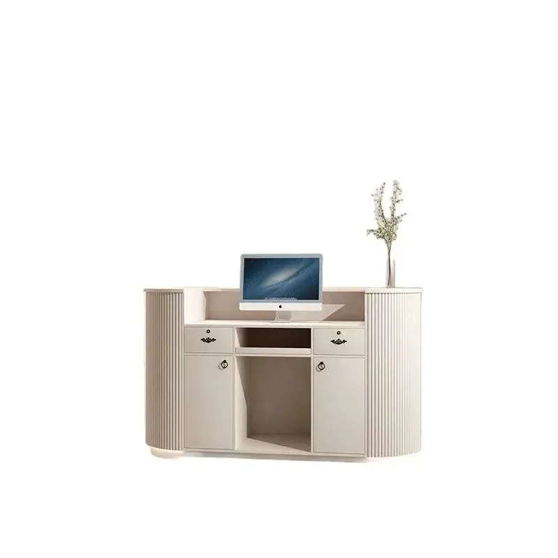 Custom reception desk Beauty salon counter Small reception table Nail salon round reception desk
Custom reception desk Beauty salon counter Small reception table Nail salon round reception desk