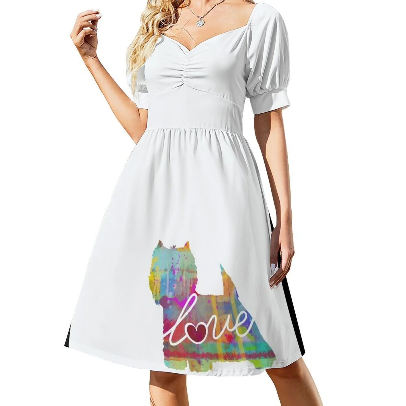 West Highland Terrier Love - A Bright and Colorful Watercolor Style Gift Short Sleeved Dress dresses summer Dress
West Highland Terrier Love - A Bright and Colorful Watercolor Style Gift Short Sleeved Dress dresses summer Dress