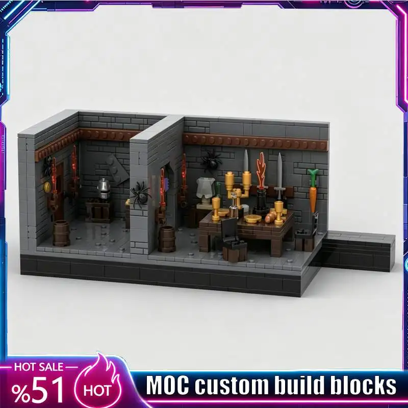 855PCS Grey Stone Medieval Basement MOC Model Assembly Brick Scene Set Desktop Collection Educational Toy Birthday Holiday Gift
855PCS Grey Stone Medieval Basement MOC Model Assembly Brick Scene Set Desktop Collection Educational Toy Birthday Holiday Gift