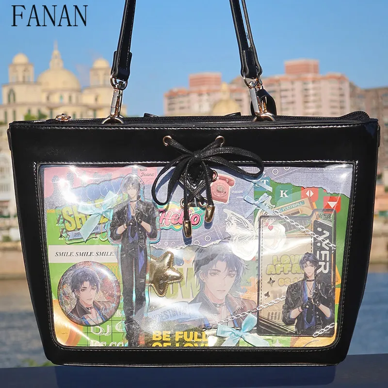 Lolita Ita Bag Large Capacity Tote Bag for Women, Transparent Window Handbag for Women Elegant PU Shoulder Bag for Daily Use
Lolita Ita Bag Large Capacity Tote Bag for Women, Transparent Window Handbag for Women Elegant PU Shoulder Bag for Daily Use