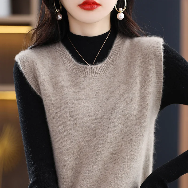 Women's round Neck Knitted Vest Loose Sleeveless Top Color Slim Fit Outerwear Shirt New Arrival Commute Style
Women's round Neck Knitted Vest Loose Sleeveless Top Color Slim Fit Outerwear Shirt New Arrival Commute Style
