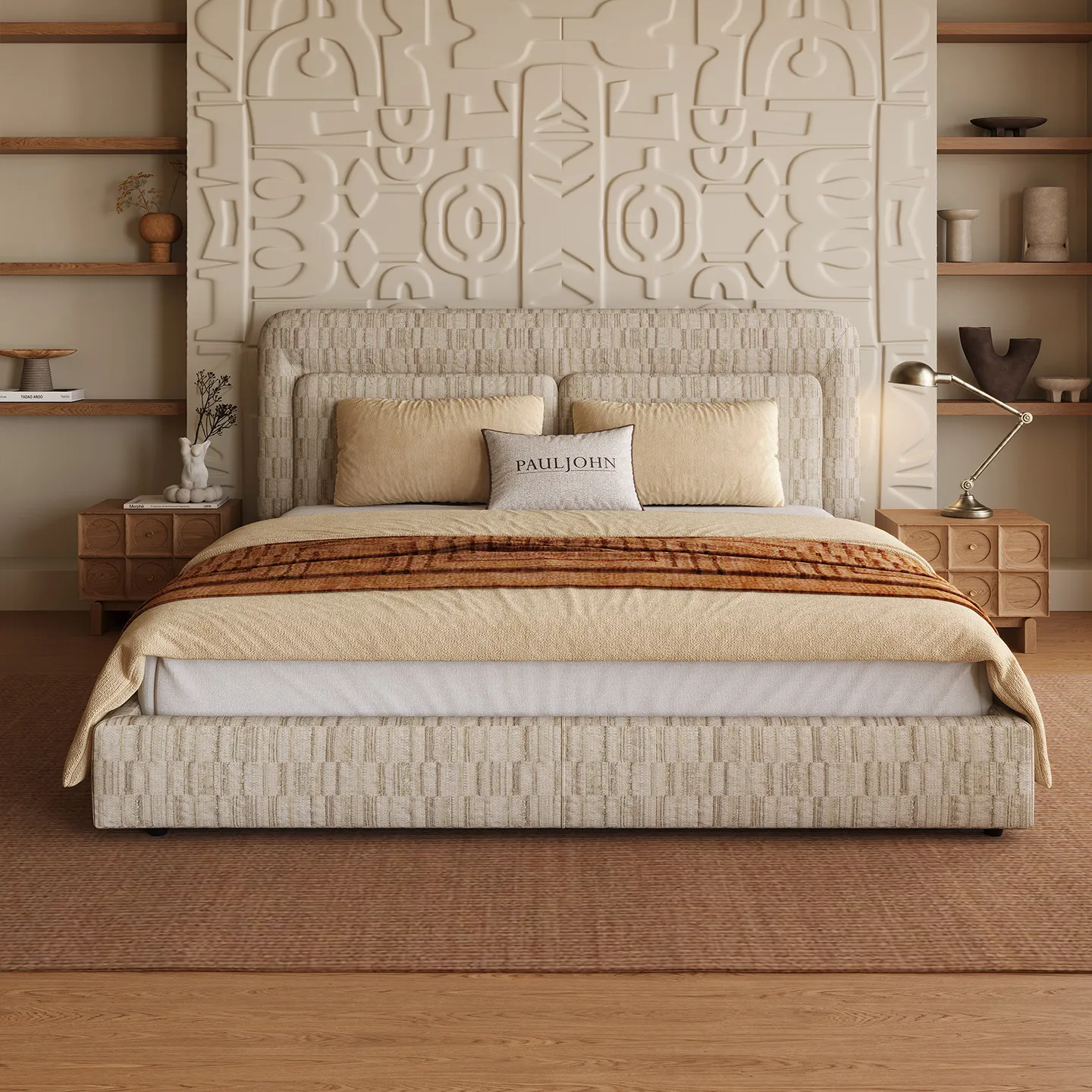 #% Light Luxury Vintage Style Fabric Bed Storage Space | Imported Cotton Linen Pine Frame Customizable Double/Full Size Bed C021
#% Light Luxury Vintage Style Fabric Bed Storage Space | Imported Cotton Linen Pine Frame Customizable Double/Full Size Bed C021