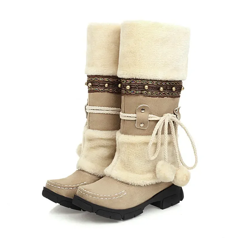 Winter Warm Mid-heel Women's Snow Boots Thick-soled Furry Ball High Boots Big Child Student Warm Ladies Knight Boots
Winter Warm Mid-heel Women's Snow Boots Thick-soled Furry Ball High Boots Big Child Student Warm Ladies Knight Boots