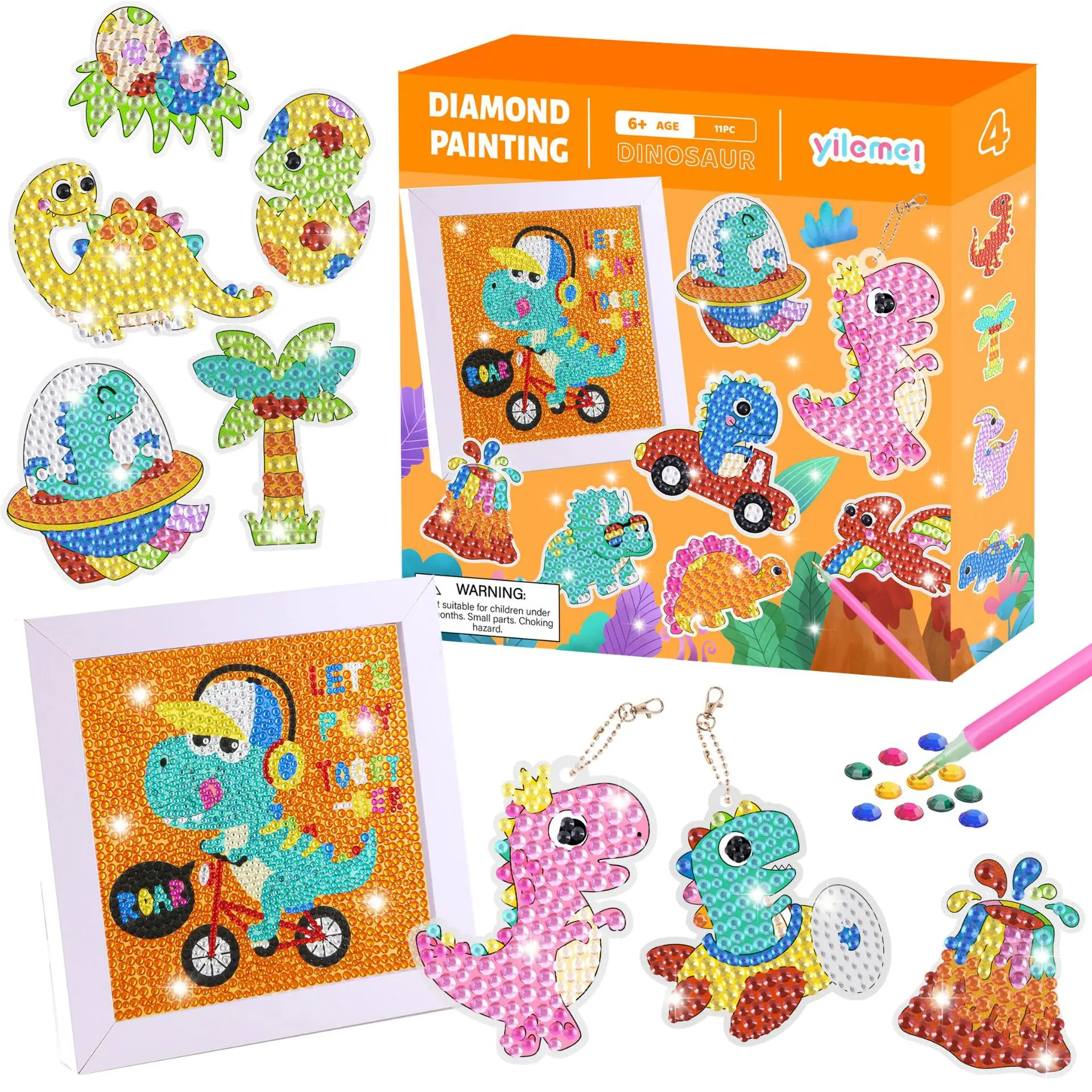 Kids Dinosaur 5D Diamond Painting Kit 11Pcs Full Round Drill Set With Framed Picture DIY Dino Keychain Stickers Mosaic Art Educa
Kids Dinosaur 5D Diamond Painting Kit 11Pcs Full Round Drill Set With Framed Picture DIY Dino Keychain Stickers Mosaic Art Educa
