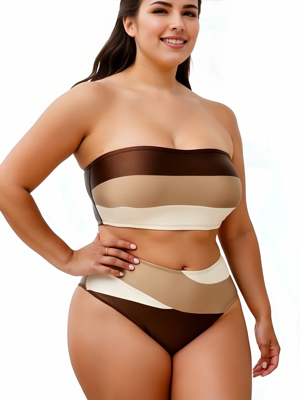Women's Plus Size Swimwear 2025 Summer Bandeau Sexy Color Block High Waist Bikini Set Female Swimsuit Fashion Beach Bathing Suit
Women's Plus Size Swimwear 2025 Summer Bandeau Sexy Color Block High Waist Bikini Set Female Swimsuit Fashion Beach Bathing Suit