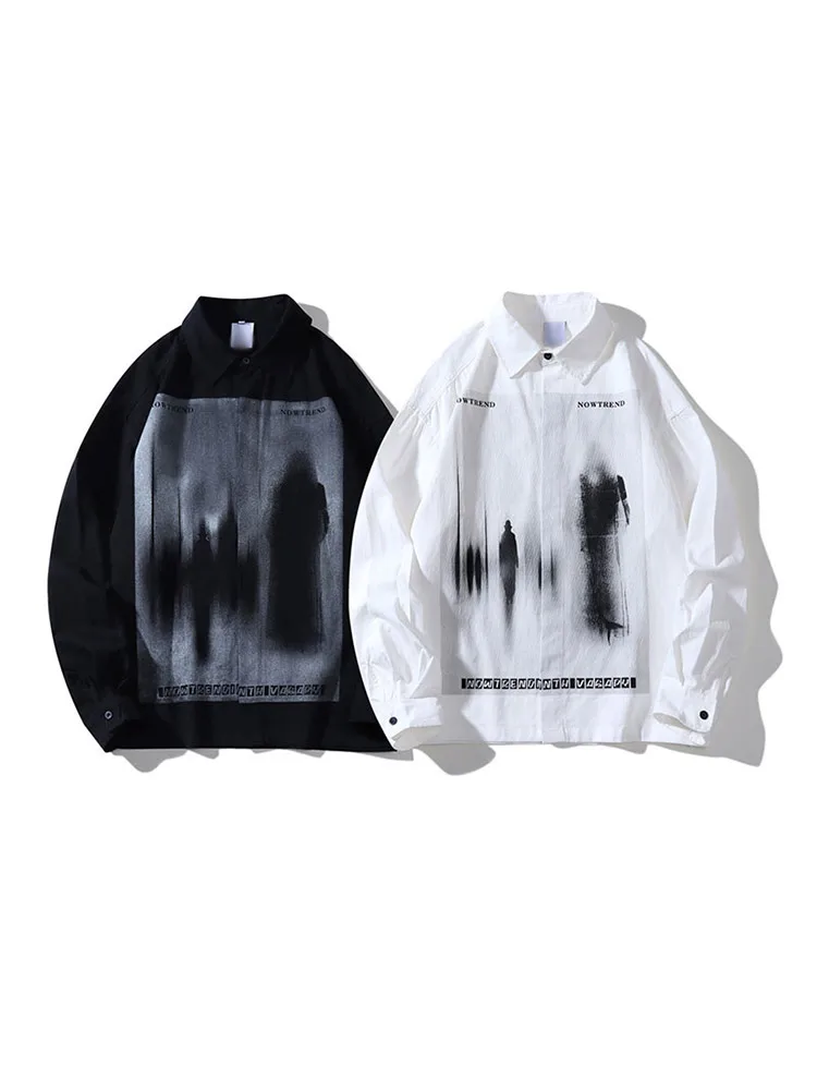 Black Shadow Printed Long Sleeve Shirt Men's Loose Turn Down Collar Single Breasted Tops Fashion 2024 Casual Cotton T Shirts
Black Shadow Printed Long Sleeve Shirt Men's Loose Turn Down Collar Single Breasted Tops Fashion 2024 Casual Cotton T Shirts