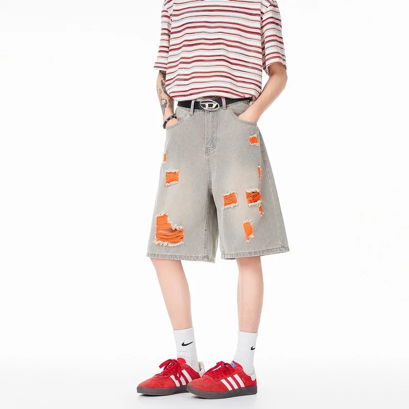 Summer New Men's Ripped Jeans Shorts Men Outdoor Light Blue Tactical Sports Sweatpants Fashionable Men's Clothing Gym Shorts
Summer New Men's Ripped Jeans Shorts Men Outdoor Light Blue Tactical Sports Sweatpants Fashionable Men's Clothing Gym Shorts