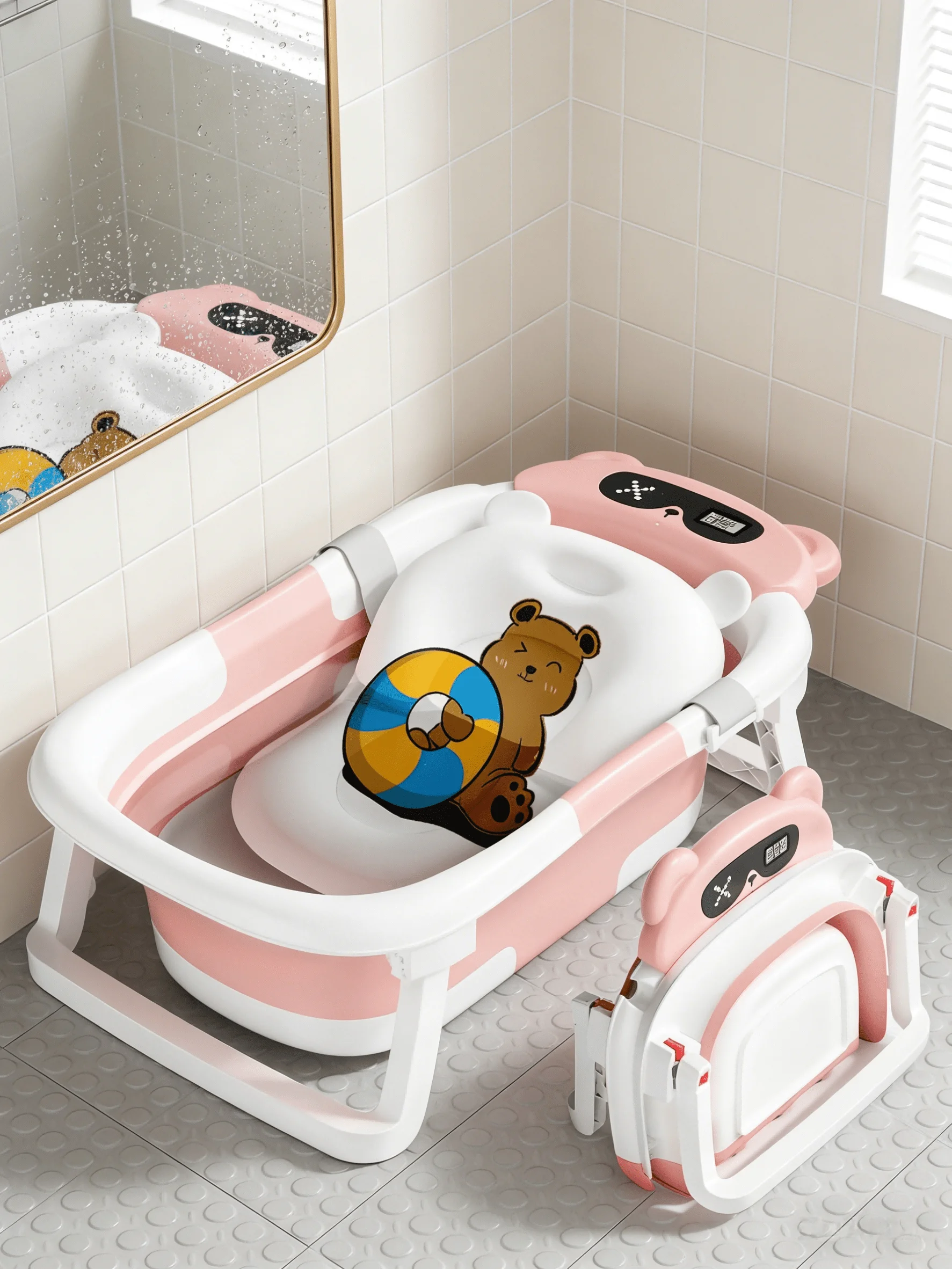 1 foldable baby bathtub with thermometer and soft padding - portable travel bathtub, suitable for babies aged 0-36 months - anti
1 foldable baby bathtub with thermometer and soft padding - portable travel bathtub, suitable for babies aged 0-36 months - anti