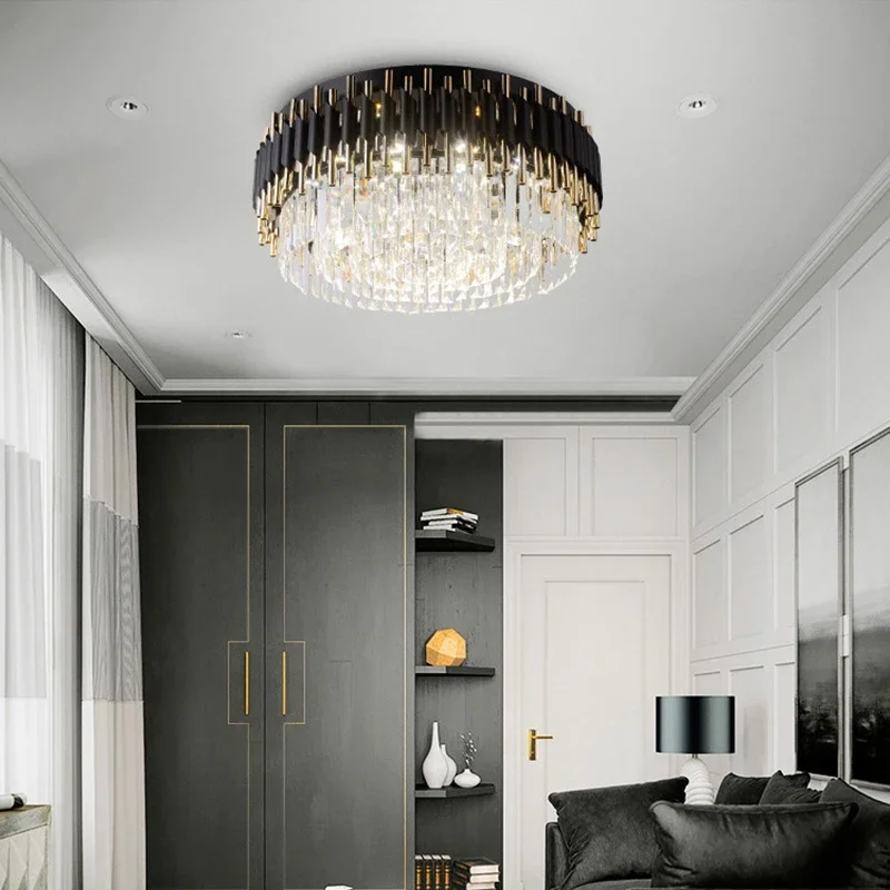 NAVIMC Modern luxury black + gold chandelier lighting large round crystal lamps living room bedroom LED chandelier
NAVIMC Modern luxury black + gold chandelier lighting large round crystal lamps living room bedroom LED chandelier