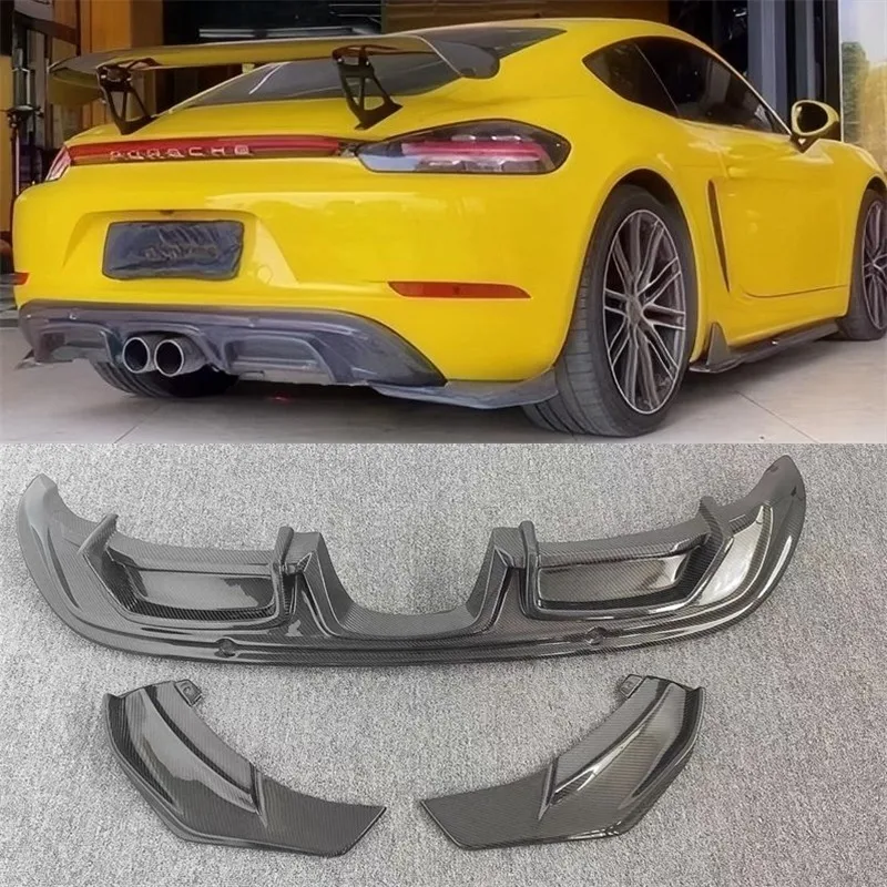 Для Porsche 718 Boxster Cayman задний бампер из настоящего углеродного волокна, диффузор, сплиттер, спойлер, задние автомобильные аксессуары, комплект кузова 
Для Porsche 718 Boxster Cayman задний бампер из настоящего углеродного волокна, диффузор, сплиттер, спойлер, задние автомобильные аксессуары, комплект кузова